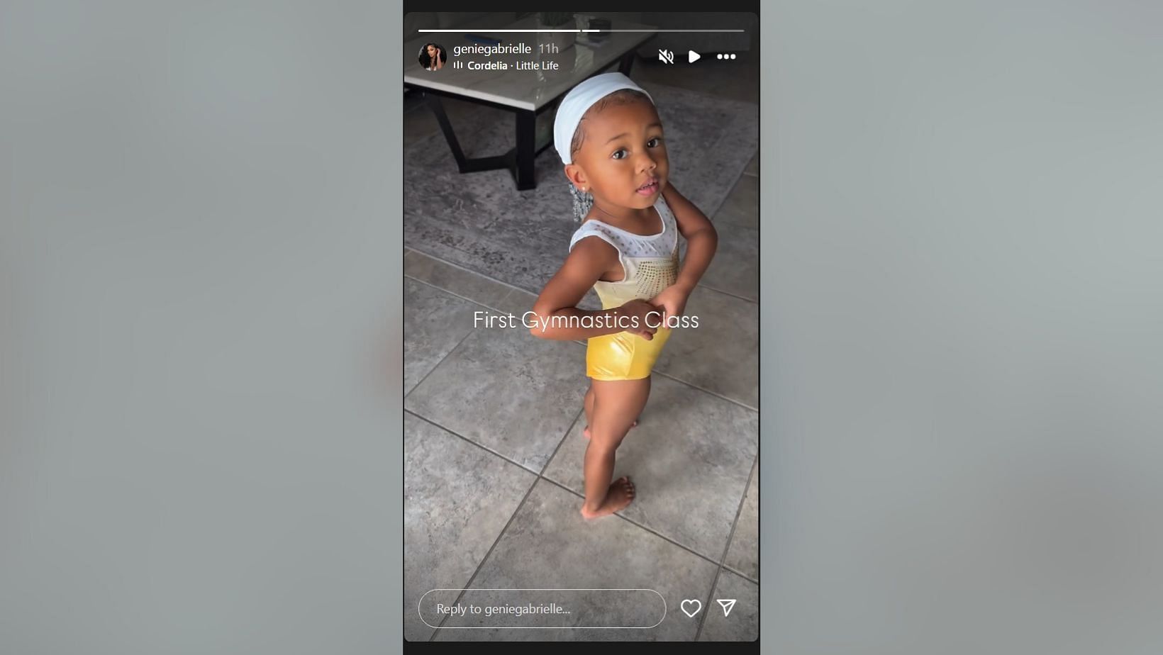 Isaiah Rodgers' wife Genie shared a glimpse into daughter's first day at Gymnastics class (Image Credit: /Gabrielle/IG)